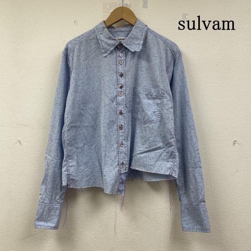 サルバム sulvam シャツ、ブラウス 長袖 長袖 総柄 シャツ ブラウス CUT OFF SHIRT SH-B06-002 S 総柄 水色 / ライトブルー / メンズ USED 古着 中古 50142938