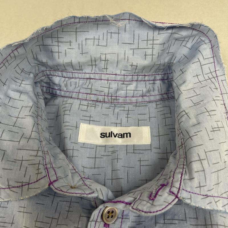 サルバム sulvam シャツ、ブラウス 長袖 長袖 総柄 シャツ ブラウス CUT OFF SHIRT SH-B06-002 S 総柄 水色 / ライトブルー / メンズ USED 古着 中古 50142938