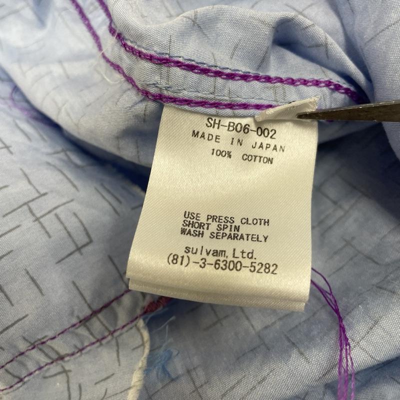 サルバム sulvam シャツ、ブラウス 長袖 長袖 総柄 シャツ ブラウス CUT OFF SHIRT SH-B06-002 S 総柄 水色 / ライトブルー / メンズ USED 古着 中古 50142938
