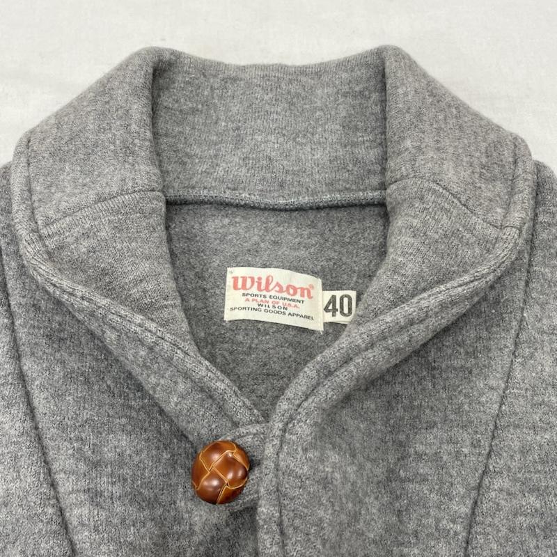 ウィルソン wilson カーディガン 長袖 ショールカラー くるみボタン カーディガン 40 灰 / グレー / gray メンズ USED 古着 中古 50142940