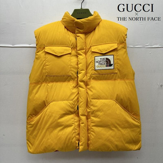 グッチ GUCCI ジャケット、上着 ダウンベスト THE NORTH FACE ロゴ キャット ダウン ベスト 663761 M 黄 / イエロー / yellow メンズ USED 古着 中古 50142981