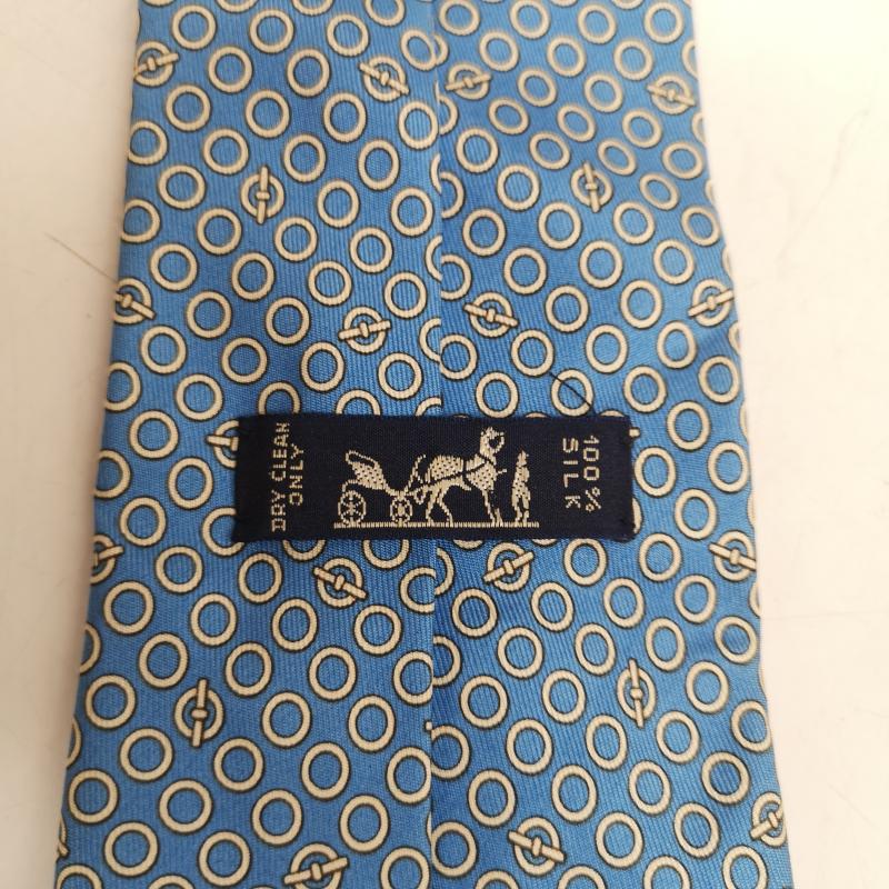 エルメス HERMES ネクタイ ネクタイ フランス製 シルク ネクタイ - 水色 / ライトブルー / メンズ USED 古着 中古 50143004
