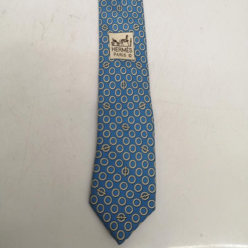 エルメス HERMES ネクタイ ネクタイ フランス製 シルク ネクタイ - 水色 / ライトブルー / メンズ USED 古着 中古 50143004