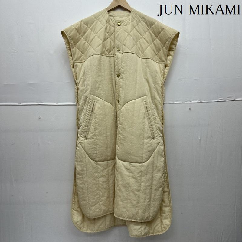 ジュンミカミ JUN MIKAMI コート コート一般 IRISH LINEN QUILTING SLEEPER COAT スリーパー コート キルティング ベスト FREE アイボリー / アイボリー / レディース USED 古着 中古 50143023