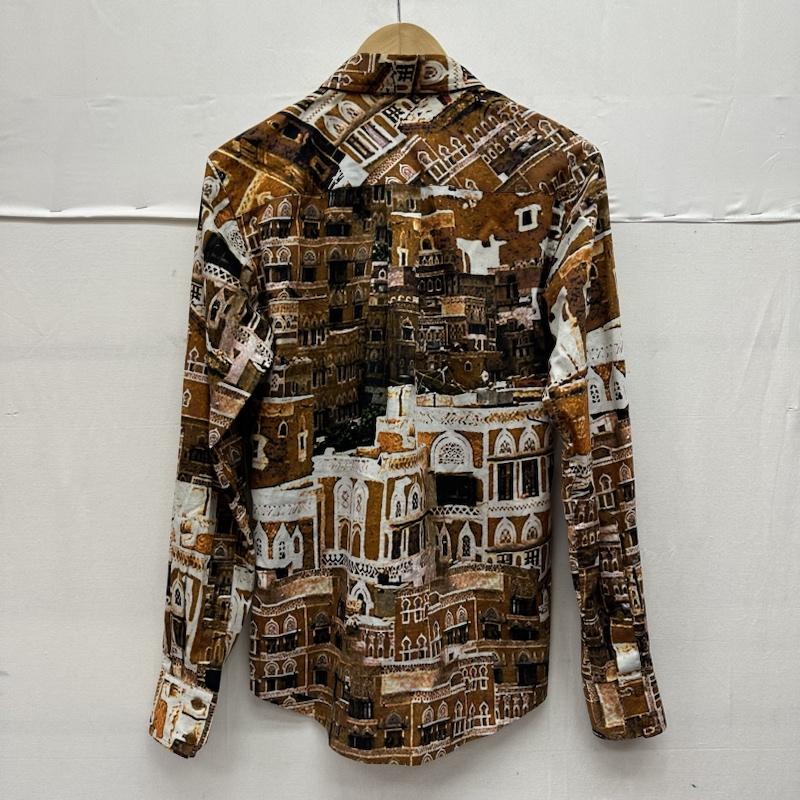ヴィヴィアンウエストウッドマン Vivienne Westwood MAN シャツ、ブラウス 長袖 総柄 オーブ ロゴ 刺繍 バレエハリス シャツ VW-WR-74890 44 茶 / ブラウン / brown メンズ USED 古着 中古 50143097