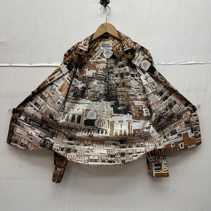 ヴィヴィアンウエストウッドマン Vivienne Westwood MAN シャツ、ブラウス 長袖 総柄 オーブ ロゴ 刺繍 バレエハリス シャツ VW-WR-74890 44 茶 / ブラウン / brown メンズ USED 古着 中古 50143097