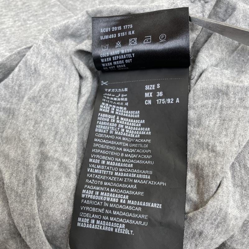 プラダ PRADA カットソー 半袖 パック Tシャツ 半袖 Vネック シャツ カットソー ACU1 2015 1775 S 無地 灰 / グレー / gray メンズ USED 古着 中古 50143136