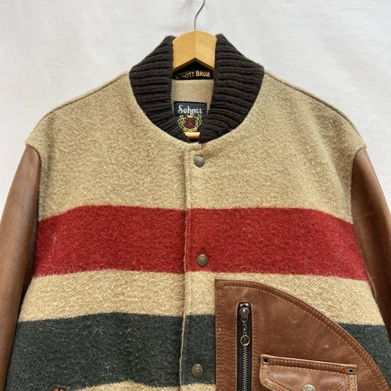 ショット schott ジャケット、上着 ジャンパー、ブルゾン ウールリッチ レザーアーム スタジャン Dポケット 38 メンズ USED 古着 中古 50143138