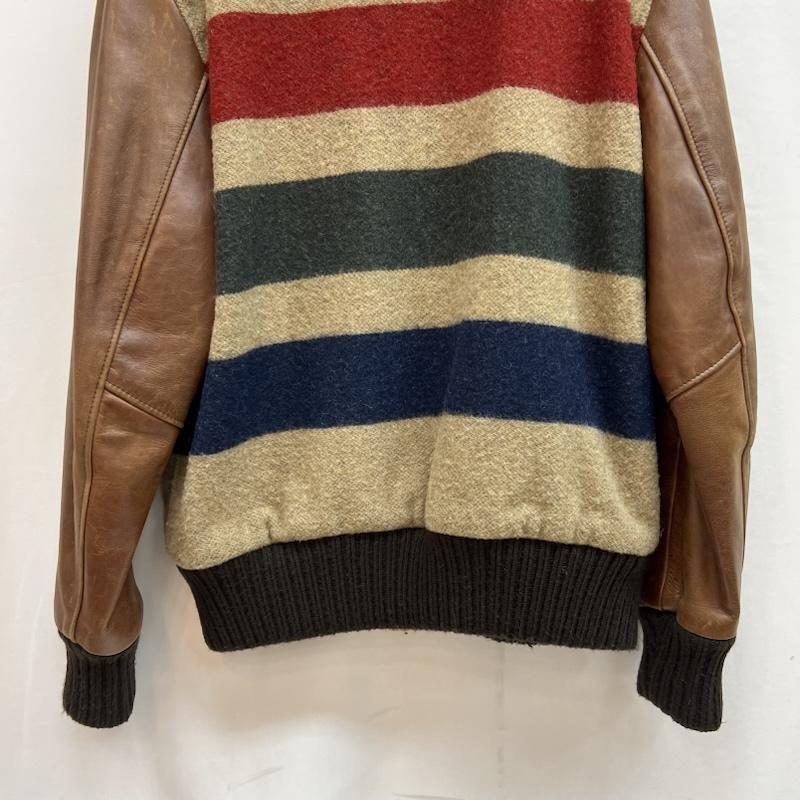 ショット schott ジャケット、上着 ジャンパー、ブルゾン ウールリッチ レザーアーム スタジャン Dポケット 38 メンズ USED 古着 中古 50143138