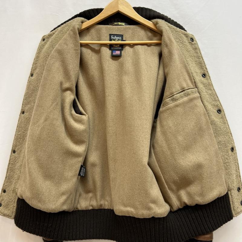 ショット schott ジャケット、上着 ジャンパー、ブルゾン ウールリッチ レザーアーム スタジャン Dポケット 38 メンズ USED 古着 中古 50143138