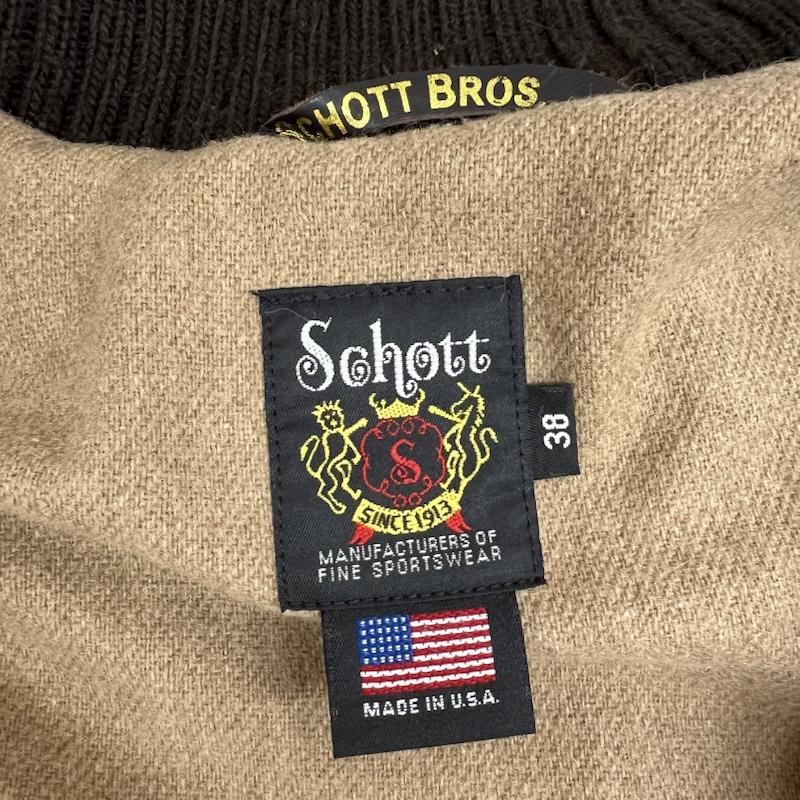 ショット schott ジャケット、上着 ジャンパー、ブルゾン ウールリッチ レザーアーム スタジャン Dポケット 38 メンズ USED 古着 中古 50143138