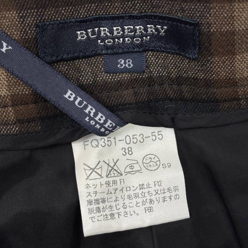 バーバリーロンドン Burberry London パンツ ショートパンツ FQ351-053-55 チェック柄 ひざ丈 ショートパンツ ショーツ 黒 茶 ブラック ブラウン 38 黒 / ブラック / black X 茶 / ブラウン / brown レディース USED 古着 中古 50143209