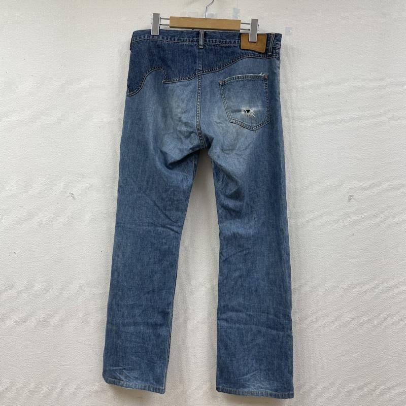 ポールスミス Paul Smith パンツ デニム、ジーンズ レッドイヤー RED EAR 赤耳 ダメージ ボタンフライ デニム ジーンズ DENIM ジーパン 32インチ ロゴ、文字 インディゴ / インディゴ / Indigo メンズ USED 古着 中古 50143227