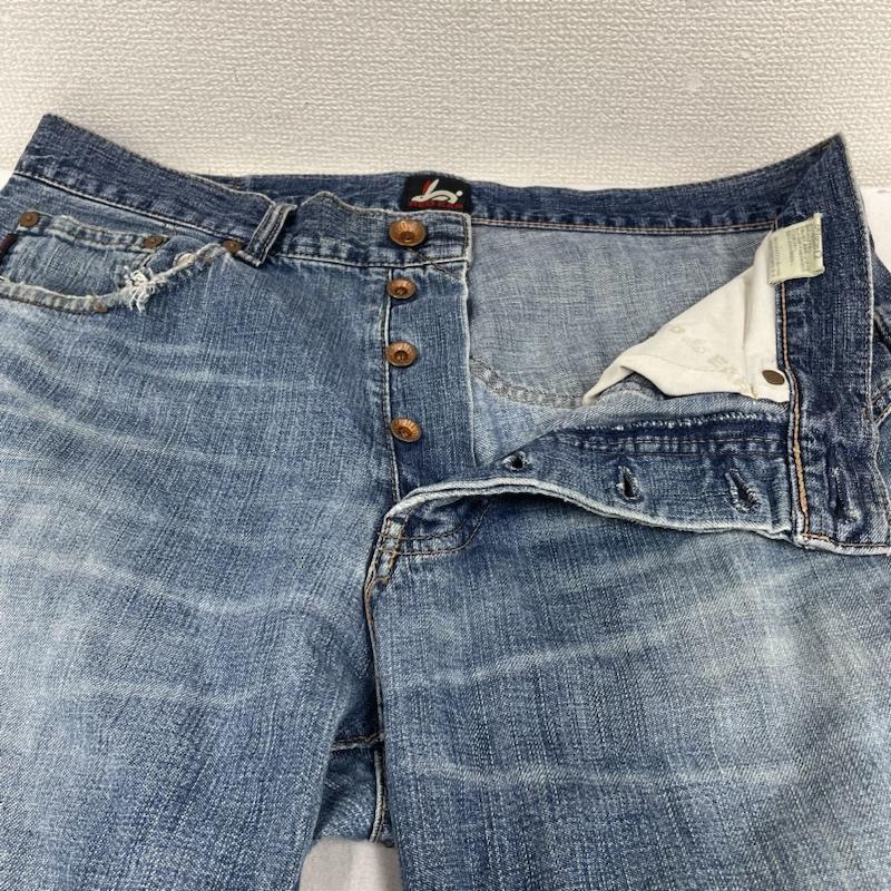 ポールスミス Paul Smith パンツ デニム、ジーンズ レッドイヤー RED EAR 赤耳 ダメージ ボタンフライ デニム ジーンズ DENIM ジーパン 32インチ ロゴ、文字 インディゴ / インディゴ / Indigo メンズ USED 古着 中古 50143227