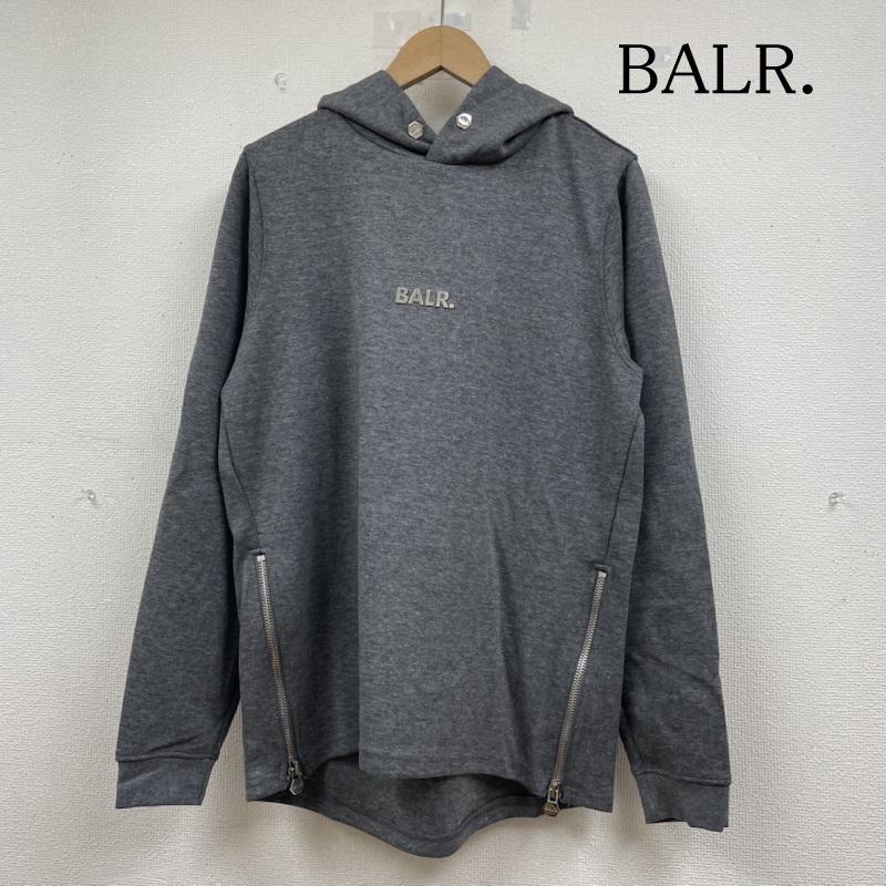 古着 USED パーカー 長袖 BALR. Q-SERIES プルオーバー パーカー スウェット 長袖 メタルロゴ サイドジップ フーディー S ロゴ、文字 灰 / グレー / gray メンズ USED 古着 中古 50143230
