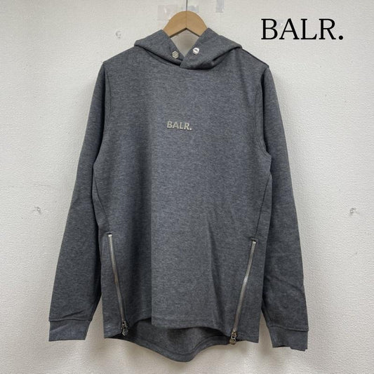 古着 USED パーカー 長袖 BALR. Q-SERIES プルオーバー パーカー スウェット 長袖 メタルロゴ サイドジップ フーディー S ロゴ、文字 灰 / グレー / gray メンズ USED 古着 中古 50143230