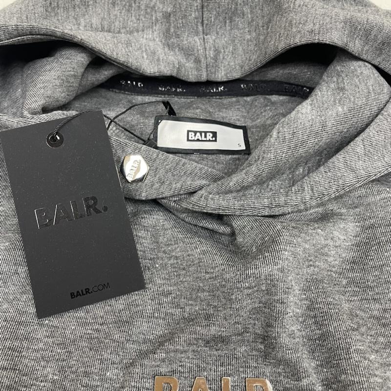 古着 USED パーカー 長袖 BALR. Q-SERIES プルオーバー パーカー スウェット 長袖 メタルロゴ サイドジップ フーディー S ロゴ、文字 灰 / グレー / gray メンズ USED 古着 中古 50143230