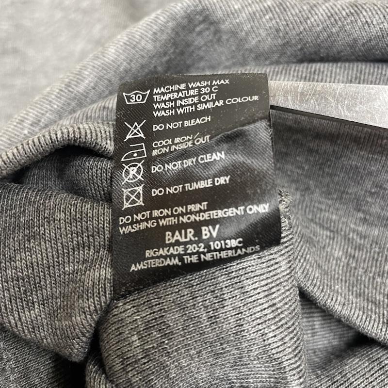 古着 USED パーカー 長袖 BALR. Q-SERIES プルオーバー パーカー スウェット 長袖 メタルロゴ サイドジップ フーディー S ロゴ、文字 灰 / グレー / gray メンズ USED 古着 中古 50143230