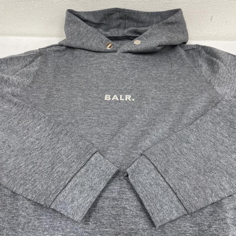 古着 USED パーカー 長袖 BALR. Q-SERIES プルオーバー パーカー スウェット 長袖 メタルロゴ サイドジップ フーディー S ロゴ、文字 灰 / グレー / gray メンズ USED 古着 中古 50143230
