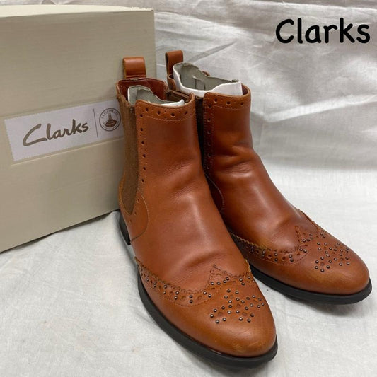 クラークス Clarks ブーツ ショートブーツ 26118830 クラークス サイドゴア チェルシーブーツ ウィングチップ BRW ブラウン UK：6 茶 / ブラウン / brown レディース USED 古着 中古 50143240