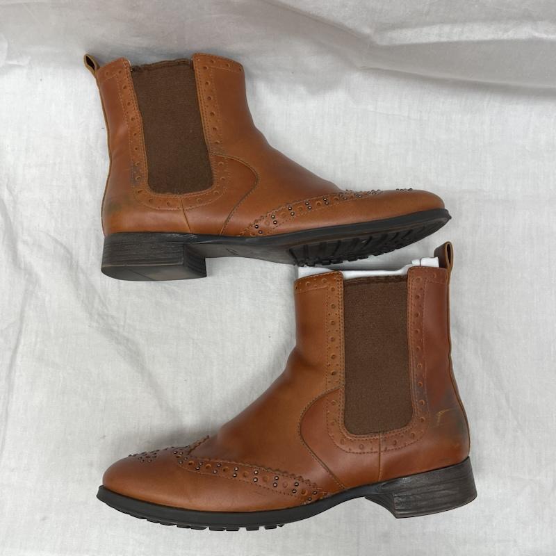 クラークス Clarks ブーツ ショートブーツ 26118830 クラークス サイドゴア チェルシーブーツ ウィングチップ BRW ブラウン UK：6 茶 / ブラウン / brown レディース USED 古着 中古 50143240