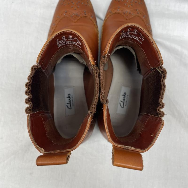 クラークス Clarks ブーツ ショートブーツ 26118830 クラークス サイドゴア チェルシーブーツ ウィングチップ BRW ブラウン UK：6 茶 / ブラウン / brown レディース USED 古着 中古 50143240