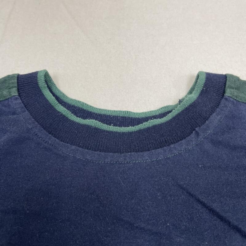 アディダス adidas Tシャツ 半袖 90s 半袖 Tシャツ リブライン ワンポイント 刺繍 ロゴ 3本線 パフォーマンスロゴ L ロゴ、文字 X 刺繍 X ワンポイント 緑 / グリーン / green X 紺 / ネイビー / navy メンズ USED 古着 中古 50143242