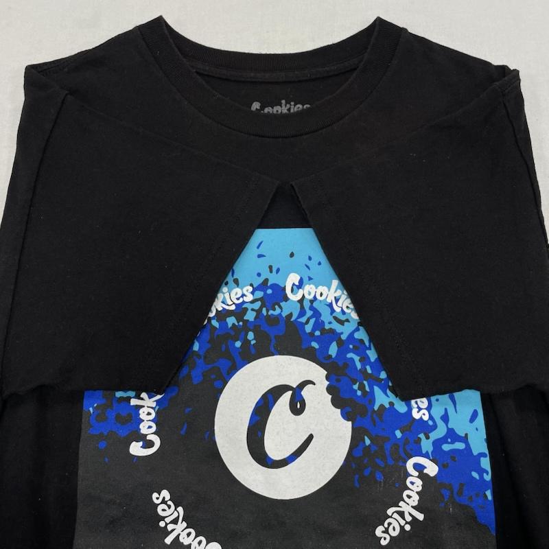 ＵＳフルギ US古着 Tシャツ 半袖 Cookies クッキーズ 半袖 Tシャツ ロゴ プリント マリファナ 大麻 ストリート M プリント X ロゴ、文字 黒 / ブラック / black X 青 / ブルー / blue X 水色 / ライトブルー / メンズ USED 古着 中古 50143250