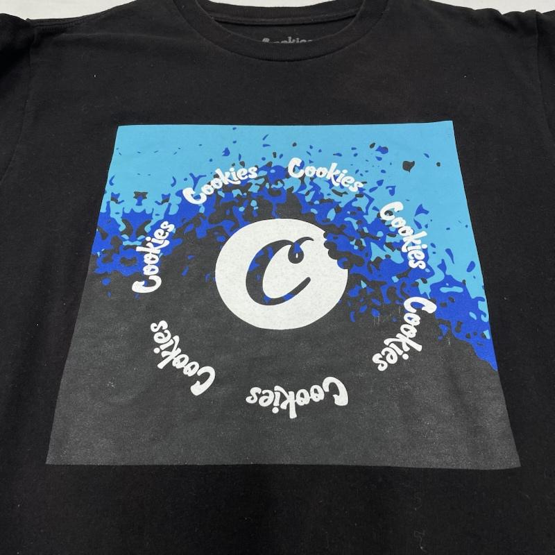 ＵＳフルギ US古着 Tシャツ 半袖 Cookies クッキーズ 半袖 Tシャツ ロゴ プリント マリファナ 大麻 ストリート M プリント X ロゴ、文字 黒 / ブラック / black X 青 / ブルー / blue X 水色 / ライトブルー / メンズ USED 古着 中古 50143250