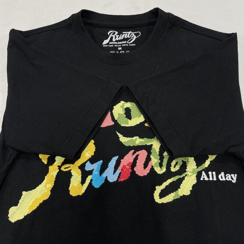 古着 USED Tシャツ 半袖 RUNTZ 半袖 Tシャツ ロゴ 刺繍 マリファナ 大麻 ストリート M ロゴ、文字 X 刺繍 黒 / ブラック / black X マルチカラー / マルチカラー / multicolor メンズ USED 古着 中古 50143254