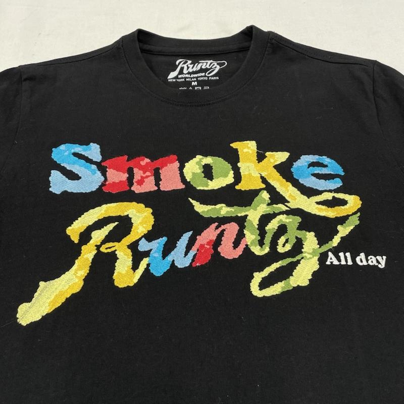 古着 USED Tシャツ 半袖 RUNTZ 半袖 Tシャツ ロゴ 刺繍 マリファナ 大麻 ストリート M ロゴ、文字 X 刺繍 黒 / ブラック / black X マルチカラー / マルチカラー / multicolor メンズ USED 古着 中古 50143254