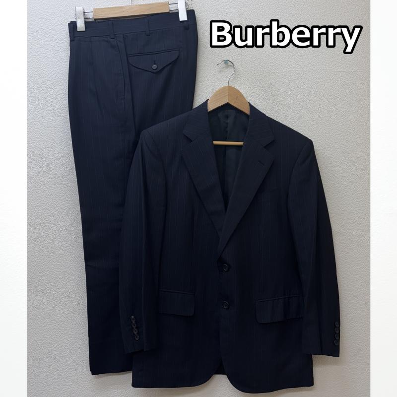 バーバリーロンドン Burberry London スーツ スーツ セットアップ ストライプ柄 ウール シルク テーラードジャケット スラックス パンツ 紺 ネイビー - 紺 / ネイビー / navy メンズ USED 古着 中古 50143268