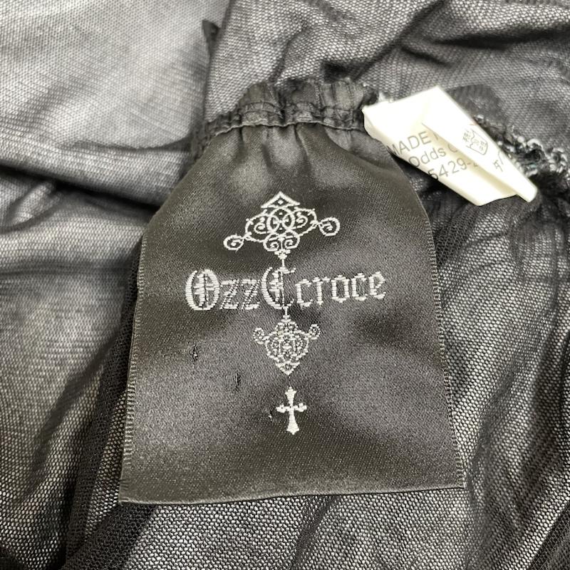オッズオン OZZ CROCE カットソー 半袖 マント ケープ風 ポンチョ カットソー ゴシック Vネック 袖フレア 総柄 プリント プリント X 総柄 黒 / ブラック / black X 緑 / グリーン / green レディース USED 古着 中古 50143269