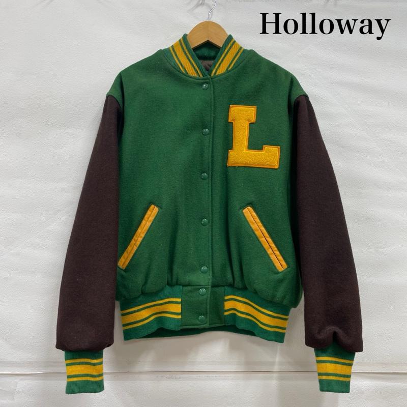 ヴィンテージ VINTAGE ジャケット、上着 ジャンパー、ブルゾン Holloway ホロウェイ 80s 90s USA製 アワード ジャケット スタジャン 中綿 キルティング XL ワンポイント X ロゴ、文字 緑 / グリーン / green X 黄 / イエロー / yellow X 茶 / ブラウン / brown レディース USED 古着 中古 50143310