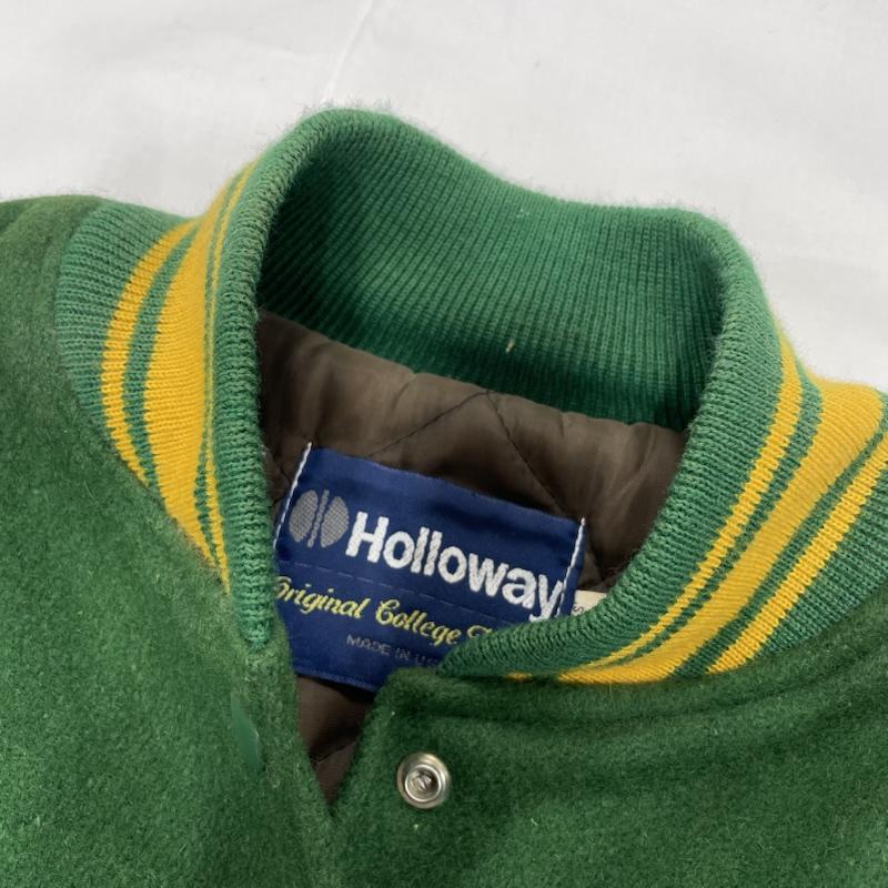 ヴィンテージ VINTAGE ジャケット、上着 ジャンパー、ブルゾン Holloway ホロウェイ 80s 90s USA製 アワード ジャケット スタジャン 中綿 キルティング XL ワンポイント X ロゴ、文字 緑 / グリーン / green X 黄 / イエロー / yellow X 茶 / ブラウン / brown レディース USED 古着 中古 50143310