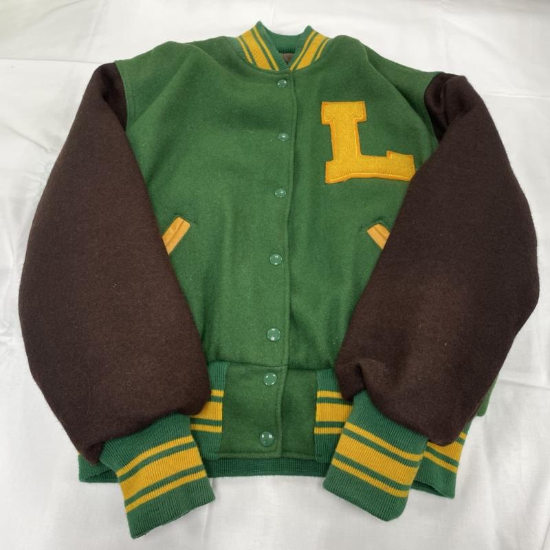 ヴィンテージ VINTAGE ジャケット、上着 ジャンパー、ブルゾン Holloway ホロウェイ 80s 90s USA製 アワード ジャケット スタジャン 中綿 キルティング XL ワンポイント X ロゴ、文字 緑 / グリーン / green X 黄 / イエロー / yellow X 茶 / ブラウン / brown レディース USED 古着 中古 50143310