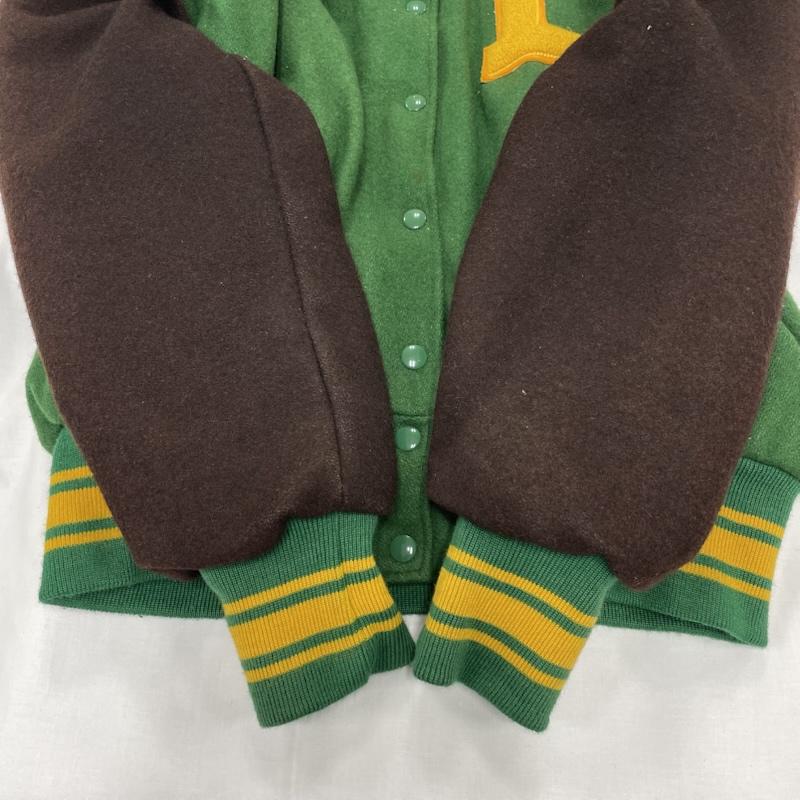 ヴィンテージ VINTAGE ジャケット、上着 ジャンパー、ブルゾン Holloway ホロウェイ 80s 90s USA製 アワード ジャケット スタジャン 中綿 キルティング XL ワンポイント X ロゴ、文字 緑 / グリーン / green X 黄 / イエロー / yellow X 茶 / ブラウン / brown レディース USED 古着 中古 50143310