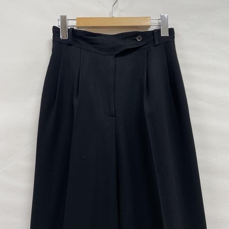 ニジュウサンク 23区 パンツ スラックス ハイウエスト 2タック ワイド スラックス 38 無地 黒 / ブラック / black レディース USED 古着 中古 50143314