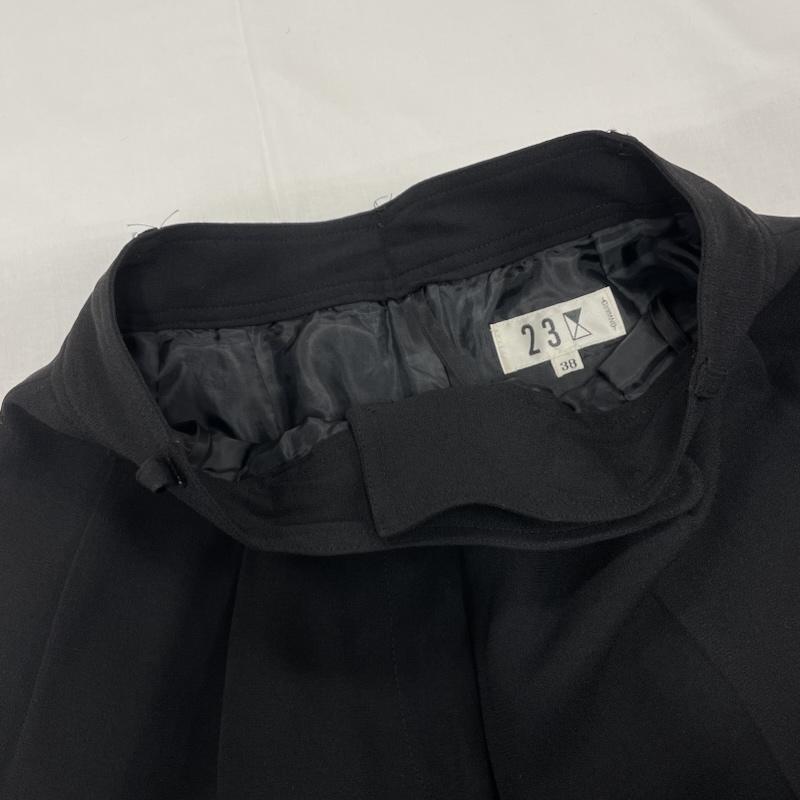 ニジュウサンク 23区 パンツ スラックス ハイウエスト 2タック ワイド スラックス 38 無地 黒 / ブラック / black レディース USED 古着 中古 50143314