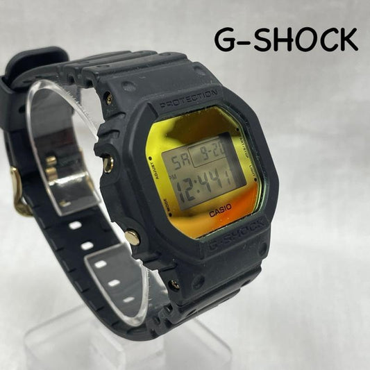 ジーショック G-SHOCK 腕時計 デジタル DW-5600BBMB メンズ腕時計 メタリック ミラーフェイス ベーシックモデル ブラック ゴールド - 黒 / ブラック / black X 金 / ゴールド / gold color メンズ USED 古着 中古 50143321