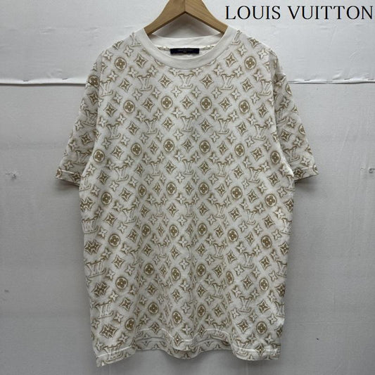 ルイヴィトン LOUIS VUITTON Tシャツ 半袖 23AW モノグラム 総柄 Tシャツ RM232M NPG HPY15W XL 白 / ホワイト / white X 茶 / ブラウン / brown メンズ USED 古着 中古 50143328