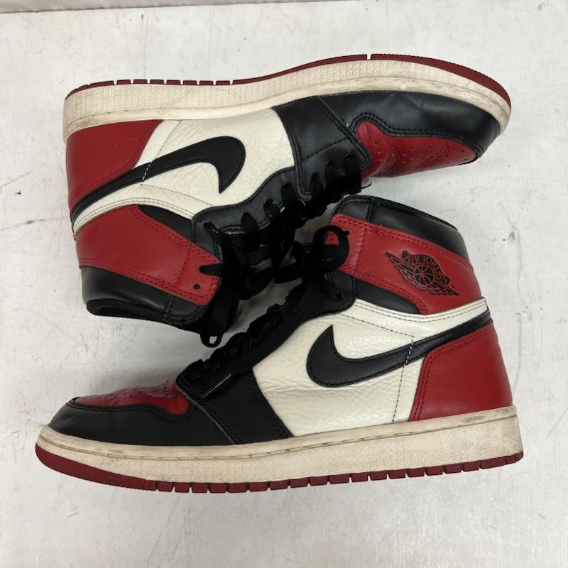 ナイキ NIKE スニーカー スニーカー AIR JORDAN 1 RETRO HIGH OG  BRED TOE  555088-610 エアジョーダン 26.5cm メンズ USED 古着 中古 50143340