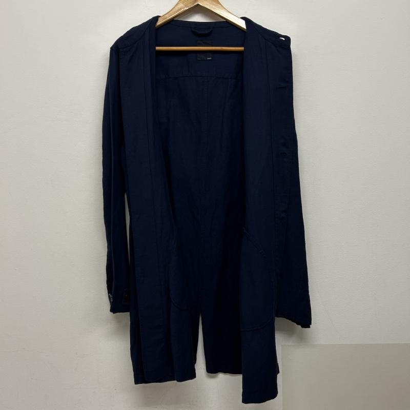 シップス SHIPS コート コート一般 コート 麻 ボタンフライ L 無地 紺 / ネイビー / navy メンズ USED 古着 中古 50143392