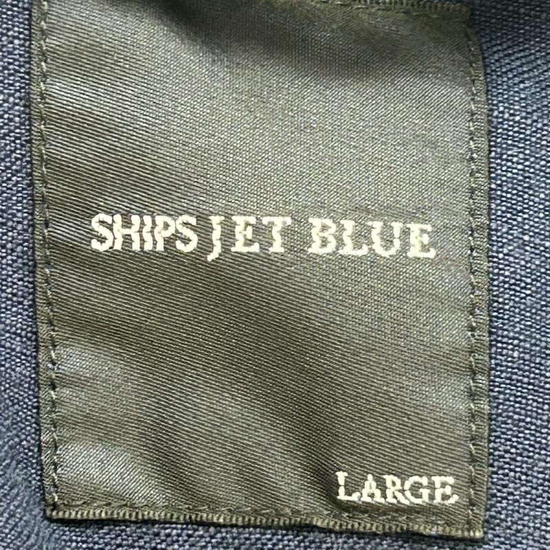 シップス SHIPS コート コート一般 コート 麻 ボタンフライ L 無地 紺 / ネイビー / navy メンズ USED 古着 中古 50143392