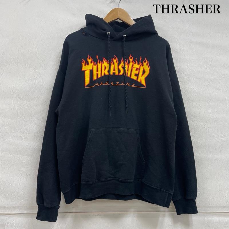 スラッシャー THRASHER パーカー 長袖 M ロゴ、文字 X プリント 黒 / ブラック / black メンズ USED 古着 中古 50143398