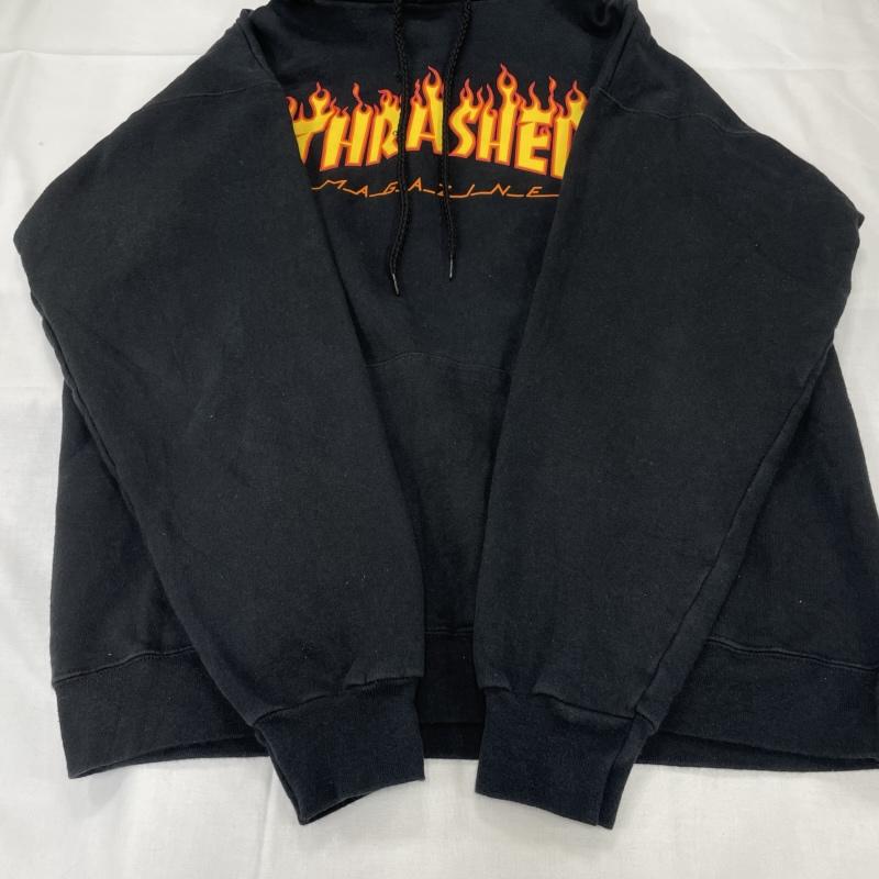 スラッシャー THRASHER パーカー 長袖 M ロゴ、文字 X プリント 黒 / ブラック / black メンズ USED 古着 中古 50143398