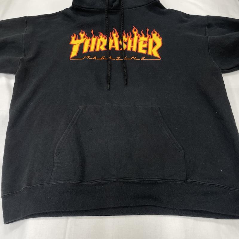 スラッシャー THRASHER パーカー 長袖 M ロゴ、文字 X プリント 黒 / ブラック / black メンズ USED 古着 中古 50143398