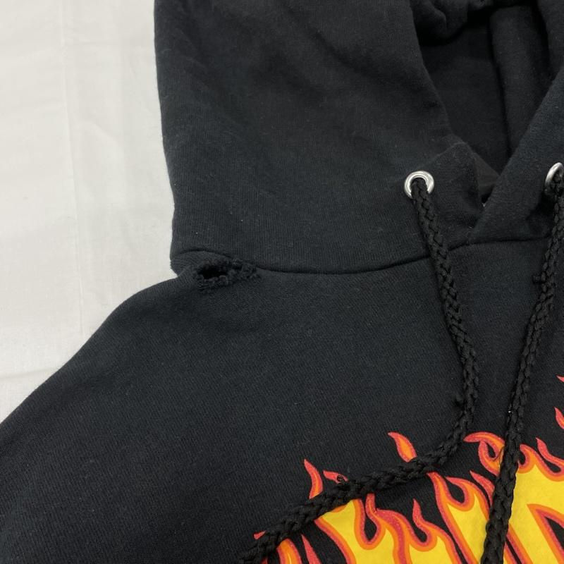 スラッシャー THRASHER パーカー 長袖 M ロゴ、文字 X プリント 黒 / ブラック / black メンズ USED 古着 中古 50143398
