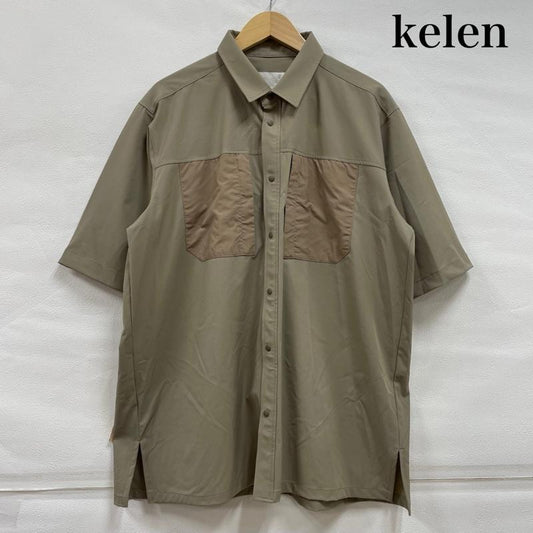 古着 USED シャツ、ブラウス 半袖 Kelen ケレン 20ss ポケット 切替 ストレッチ ナイロン スナップ ボタン シャツ 42 メンズ USED 古着 中古 50143423