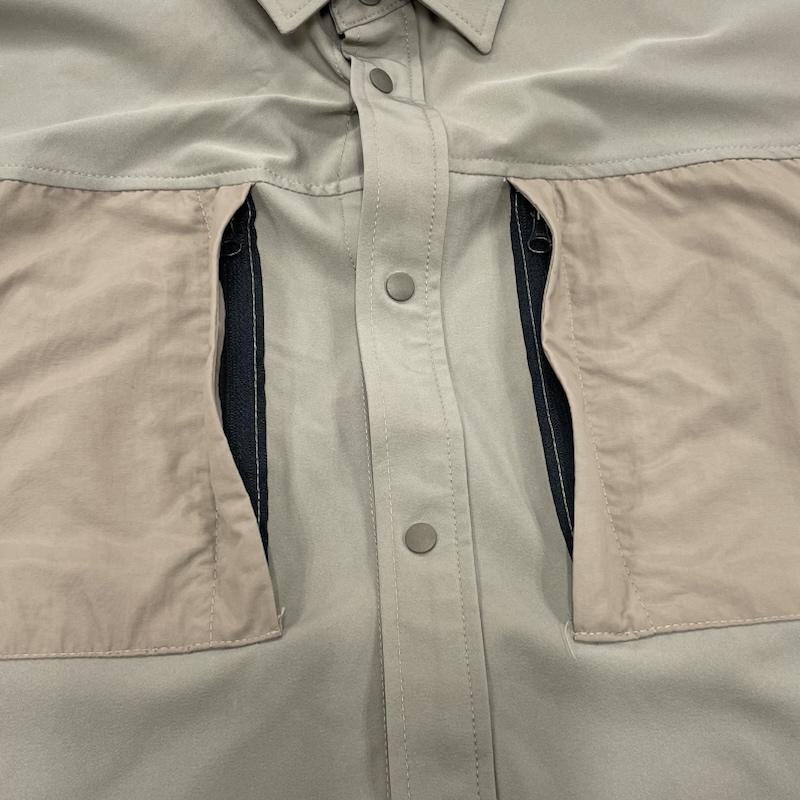 古着 USED シャツ、ブラウス 半袖 Kelen ケレン 20ss ポケット 切替 ストレッチ ナイロン スナップ ボタン シャツ 42 メンズ USED 古着 中古 50143423